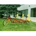HYPER RIDE 24 inch Wheels 3-Seat Tandem Bicycle Family Cruise Comfort Bike for Adults, Couples, Families (Red)